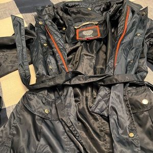 Vince Camuto Blue/Grey Shiny Trench Coat w Belt